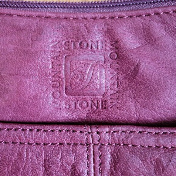 Stone Mountain Leather Handbag New Maroon/Brown - Picture 3 of 11